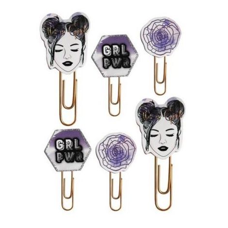 Spinacze Incood Girl Power, 6szt